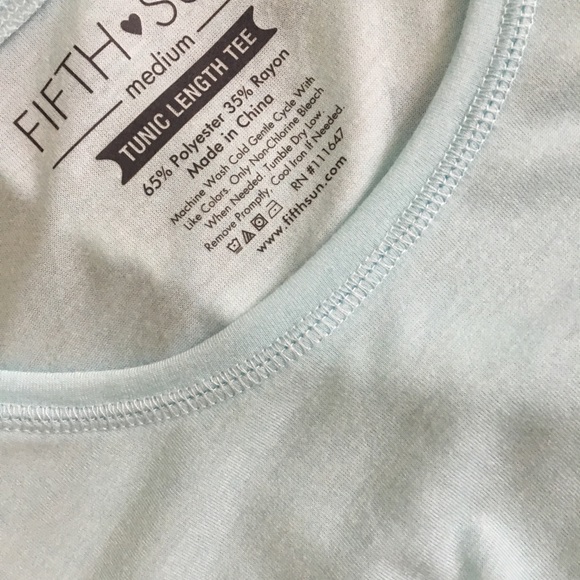 Blue tunic length T-shirt - Picture 2 of 2